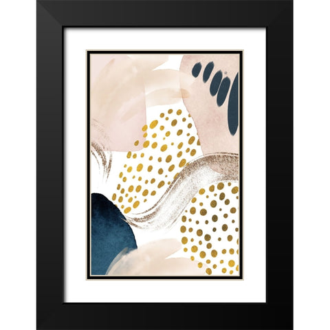 Smooth Abstract-3 Black Modern Wood Framed Art Print with Double Matting by Moss, Sally Ann