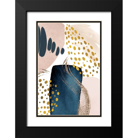 Smooth Abstract-2 Black Modern Wood Framed Art Print with Double Matting by Moss, Sally Ann
