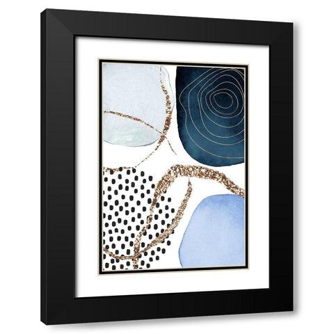 Aesthetic Blues-1 Black Modern Wood Framed Art Print with Double Matting by Moss, Sally Ann