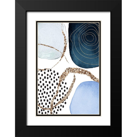Aesthetic Blues-1 Black Modern Wood Framed Art Print with Double Matting by Moss, Sally Ann