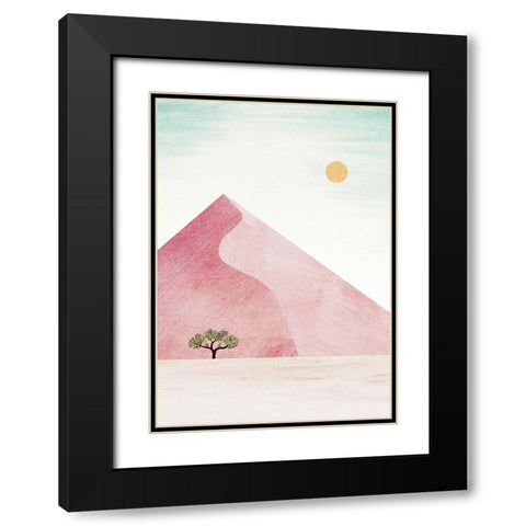 Sossuvlei Black Modern Wood Framed Art Print with Double Matting by longwayhome