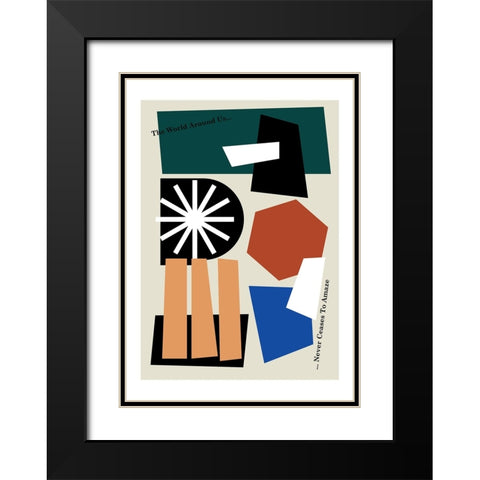 The World Around Us Greige Black Modern Wood Framed Art Print with Double Matting by Collett, Frances