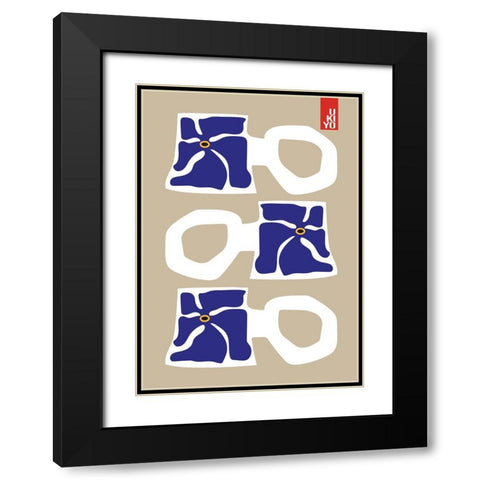 Ukiyo Mug Blue Black Modern Wood Framed Art Print with Double Matting by Collett, Frances