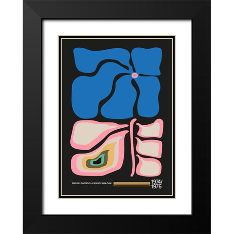 English Gardens Rainbow Grey Black Modern Wood Framed Art Print with Double Matting by Collett, Frances