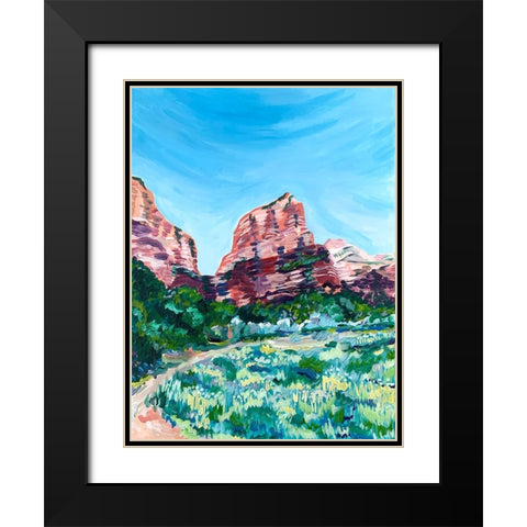 Angels Landing Black Modern Wood Framed Art Print with Double Matting by Key and Sea