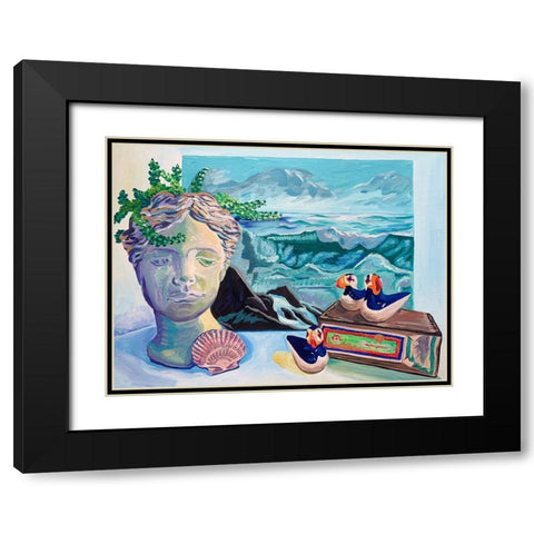 Coastal Still Life Black Modern Wood Framed Art Print with Double Matting by Key and Sea