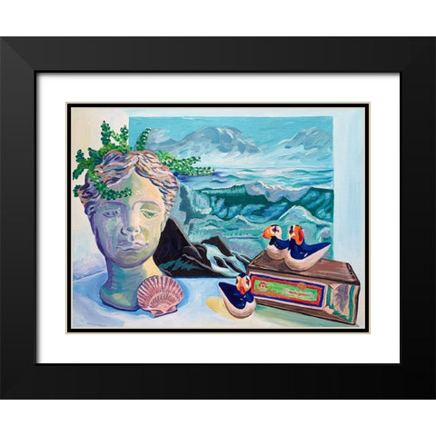 Coastal Still Life Black Modern Wood Framed Art Print with Double Matting by Key and Sea