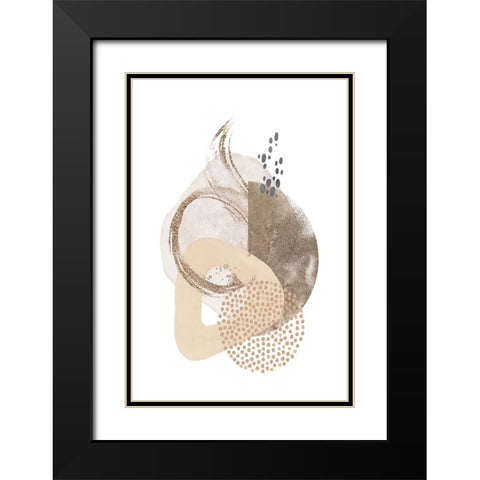 Neutral Silk-1 Black Modern Wood Framed Art Print with Double Matting by Moss, Sally Ann