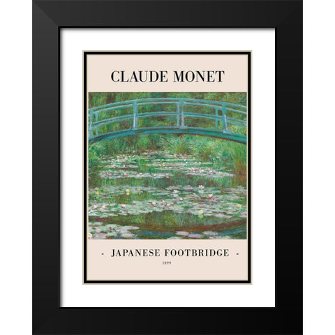 Japanese Footbridge 1899 Black Modern Wood Framed Art Print with Double Matting by Pictufy