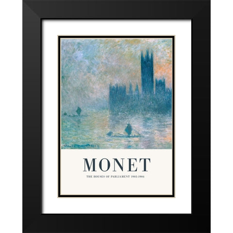 The Houses of Parliament Black Modern Wood Framed Art Print with Double Matting by Pictufy