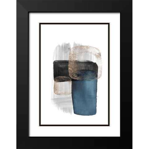 Night Blue-3 Black Modern Wood Framed Art Print with Double Matting by Moss, Sally Ann