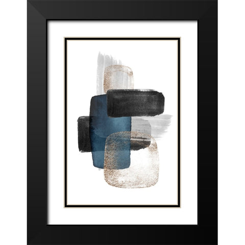 Night Blue-2 Black Modern Wood Framed Art Print with Double Matting by Moss, Sally Ann