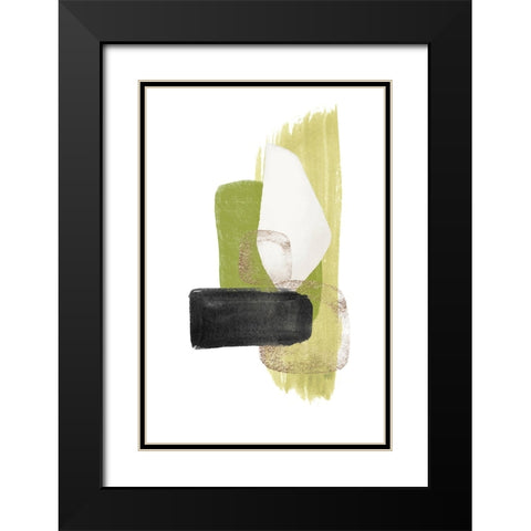 Green Dream-3 Black Modern Wood Framed Art Print with Double Matting by Moss, Sally Ann