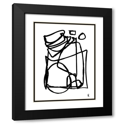 Cycling Black Modern Wood Framed Art Print with Double Matting by Hobday, Dan