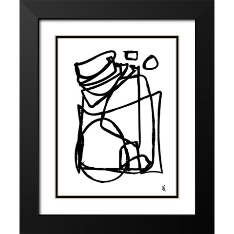 Cycling Black Modern Wood Framed Art Print with Double Matting by Hobday, Dan