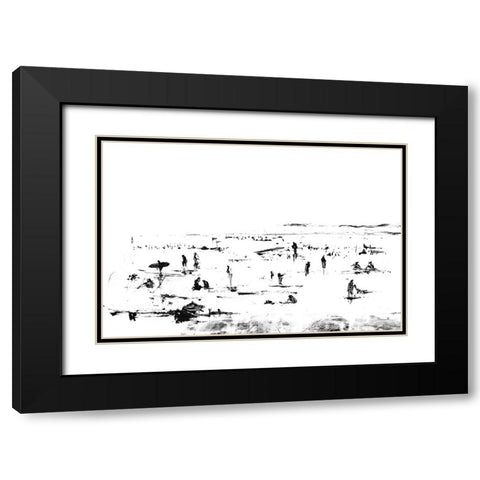 Beach Black Modern Wood Framed Art Print with Double Matting by Hobday, Dan