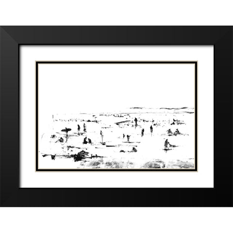 Beach Black Modern Wood Framed Art Print with Double Matting by Hobday, Dan