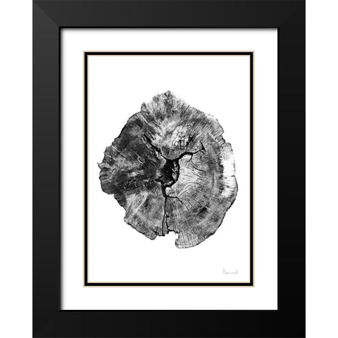 Oak Log Black Modern Wood Framed Art Print with Double Matting by Hobday, Dan