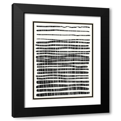 Lines Black Modern Wood Framed Art Print with Double Matting by Hobday, Dan