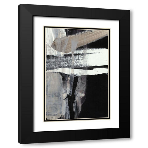 Falling Black Modern Wood Framed Art Print with Double Matting by Hobday, Dan