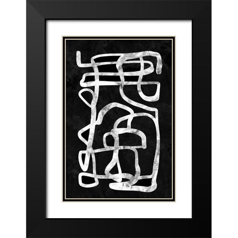 Storyline No2 Black Modern Wood Framed Art Print with Double Matting by Hobday, Dan