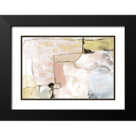 Abstract Pastels Black Modern Wood Framed Art Print with Double Matting by Hobday, Dan