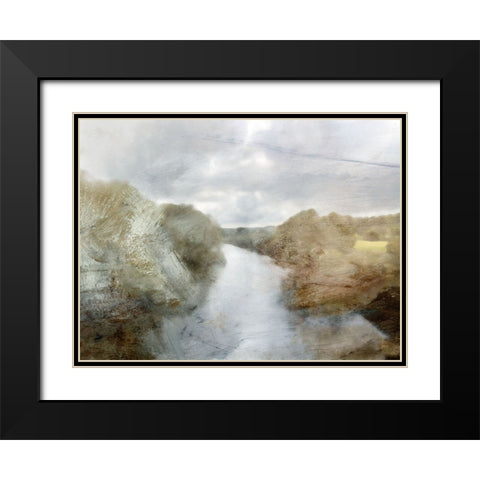 River Black Modern Wood Framed Art Print with Double Matting by Hobday, Dan