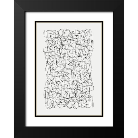 Circuitry Black Modern Wood Framed Art Print with Double Matting by Hobday, Dan