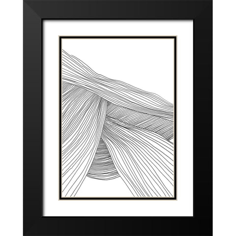 Waves Black Modern Wood Framed Art Print with Double Matting by Hobday, Dan
