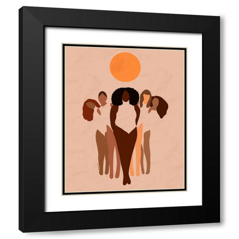 W.O.M.E.N Black Modern Wood Framed Art Print with Double Matting by Nguessan, Carelle