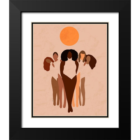 W.O.M.E.N Black Modern Wood Framed Art Print with Double Matting by Nguessan, Carelle