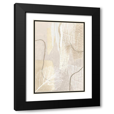Calm Ivory-1 Black Modern Wood Framed Art Print with Double Matting by Moss, Sally Ann