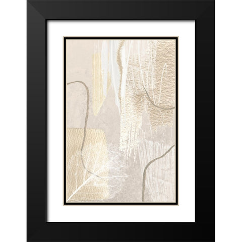 Calm Ivory-1 Black Modern Wood Framed Art Print with Double Matting by Moss, Sally Ann
