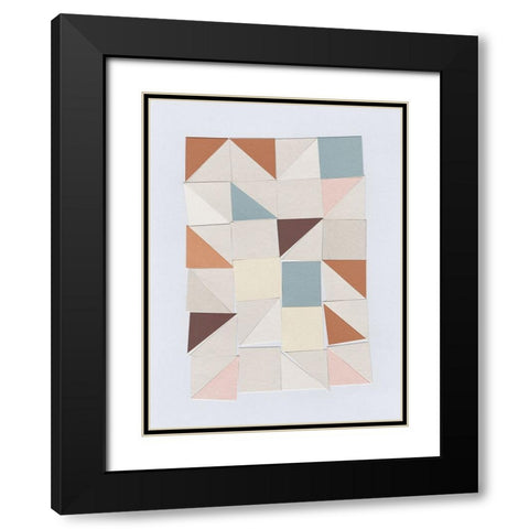 Pastel Geometrics Black Modern Wood Framed Art Print with Double Matting by Hobday, Dan