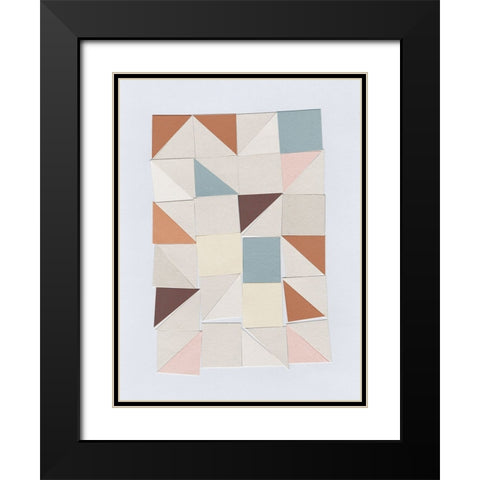 Pastel Geometrics Black Modern Wood Framed Art Print with Double Matting by Hobday, Dan