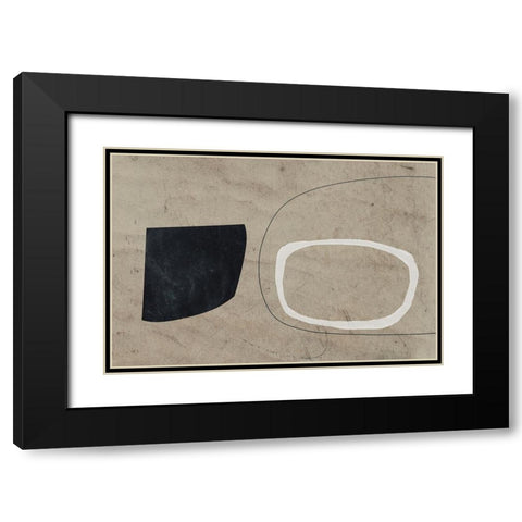 Earthy Geometrics Black Modern Wood Framed Art Print with Double Matting by Hobday, Dan