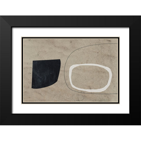 Earthy Geometrics Black Modern Wood Framed Art Print with Double Matting by Hobday, Dan