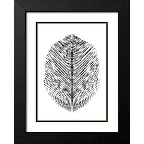 Feather Black Modern Wood Framed Art Print with Double Matting by Hobday, Dan