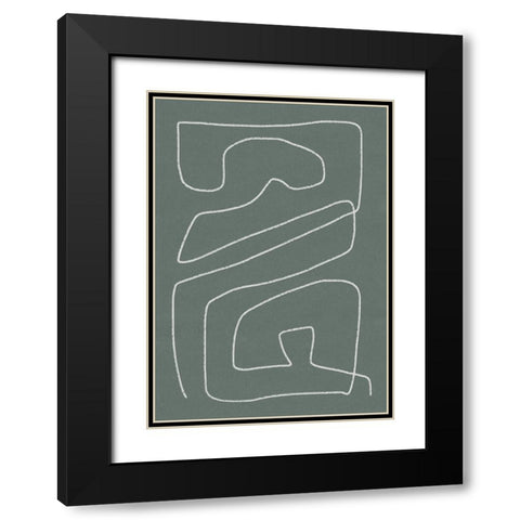 Labyrinth Black Modern Wood Framed Art Print with Double Matting by Hobday, Dan
