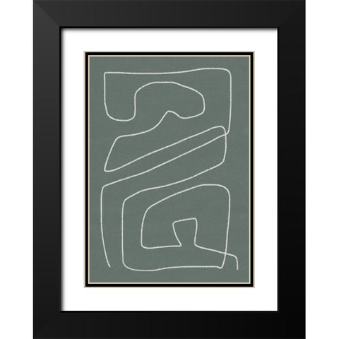 Labyrinth Black Modern Wood Framed Art Print with Double Matting by Hobday, Dan