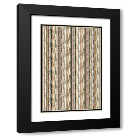 Pattern No 126 Black Modern Wood Framed Art Print with Double Matting by Treechild