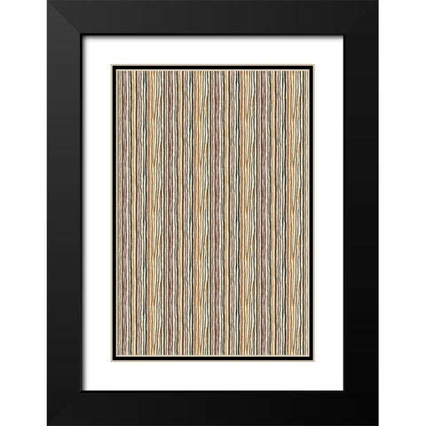 Pattern No 126 Black Modern Wood Framed Art Print with Double Matting by Treechild