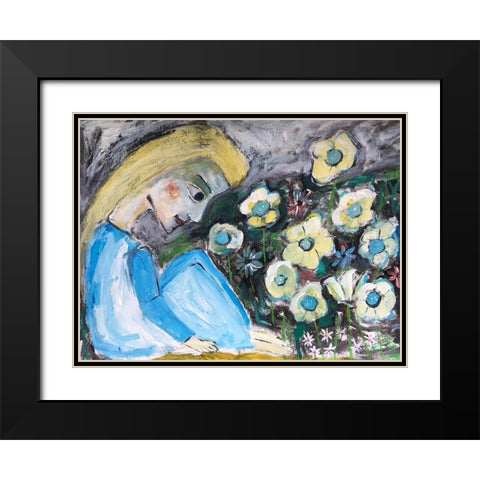 In the Garden Black Modern Wood Framed Art Print with Double Matting by Bursic, Sharyn