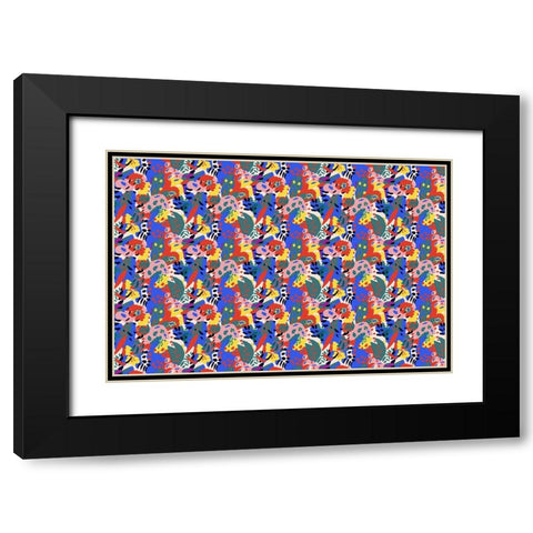 Ppattern No 139 Black Modern Wood Framed Art Print with Double Matting by Treechild