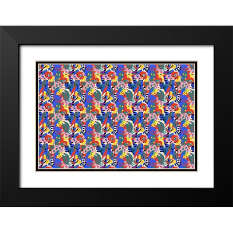 Ppattern No 139 Black Modern Wood Framed Art Print with Double Matting by Treechild