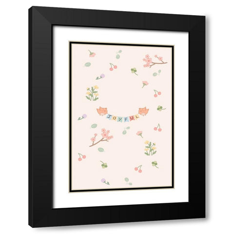 Falling in spring Black Modern Wood Framed Art Print with Double Matting by Thai, Xuan