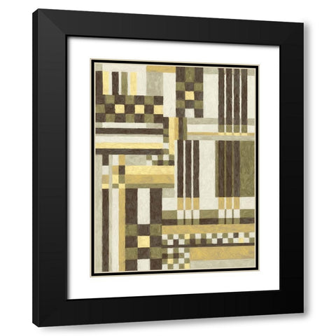 Abstract composition 24 Black Modern Wood Framed Art Print with Double Matting by NKTN