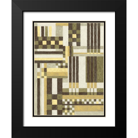 Abstract composition 24 Black Modern Wood Framed Art Print with Double Matting by NKTN