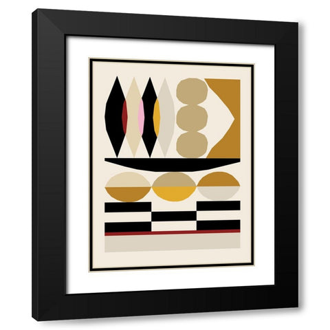 Abstract composition 25 Black Modern Wood Framed Art Print with Double Matting by NKTN