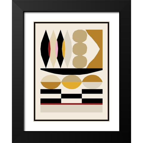 Abstract composition 25 Black Modern Wood Framed Art Print with Double Matting by NKTN
